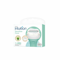 Schick Intuition razor refills in a 3-pack for an easy, gel-free shave.