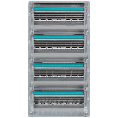 Schick Quattro pivoting-head edging blade enables precise reach.