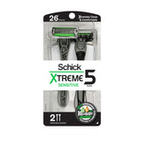 Schick Xtreme5 Sensitive razor 2-pack packaging for a comfortable shave.