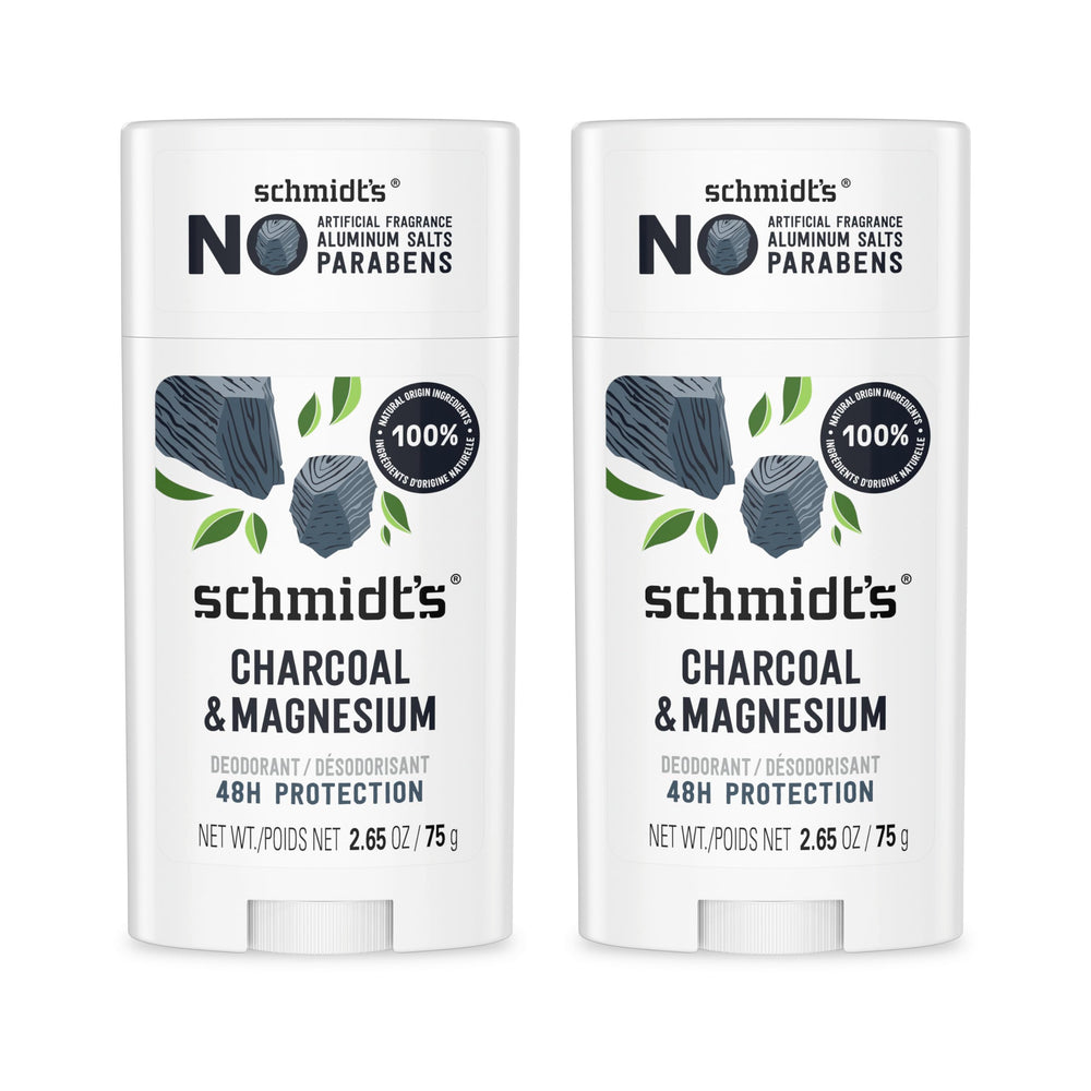 Schmidt's desodorante carbón activado y magnesio, protección de 48 horas para olor fresco.
