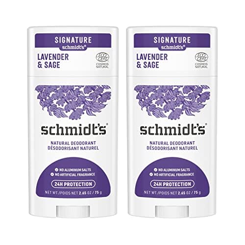Schmidt's Desodorante Lavanda y Salvia, protección duradera sin aluminio para uso diario