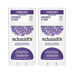 Schmidt's Desodorante Lavanda y Salvia, protección duradera sin aluminio para uso diario