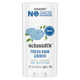 Sch Schmidt's Fresh Rain & Birch deodorant bottle delivers long-lasting freshness.