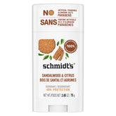 Schmidt's Sandalwood & Citrus deodorant stick with natural scent and 24-hour odor protection