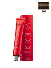 Schwarzkopf IGORA ROYAL 5-0 light brown natural dye bottle for natural-looking color
