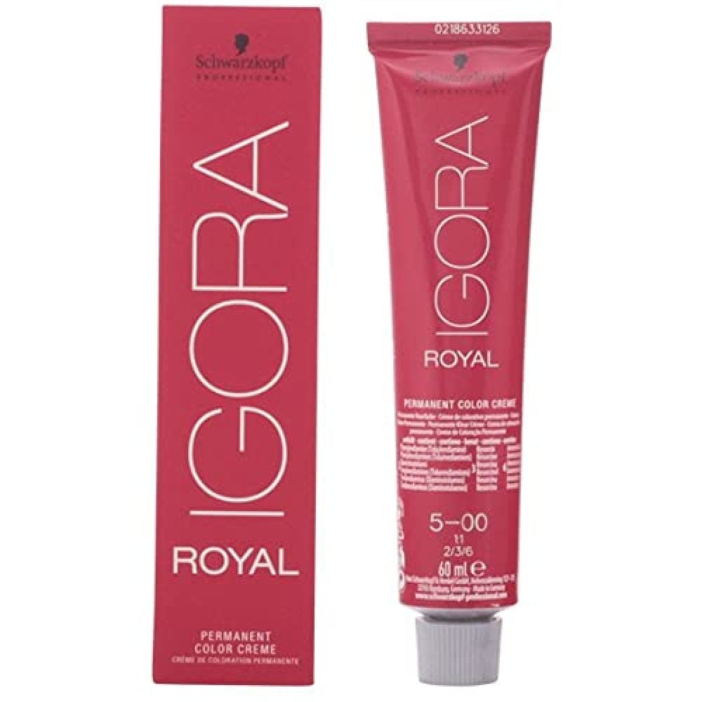 Schwarzkopf Igora Royal 5-00 color cream tube ready for precise application and lasting color.