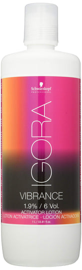 Loción activadora Igora Vibrance en botella, ayuda a activar color de forma uniforme