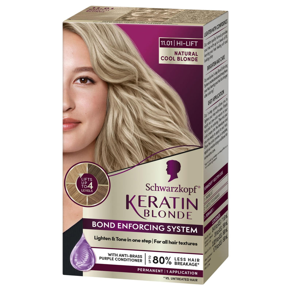 Schwarzkopf Keratin Blonde color cream bottle for at-home color results