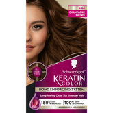 Schwarzkopf Keratin Color 6.64 Champagne Brown kit for at-home color application.