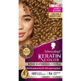 Schwarzkopf Keratin Color cream application shows vibrant root-to-tip coverage