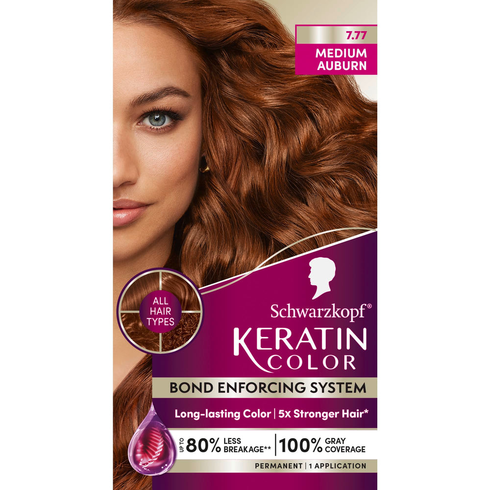 Schwarzkopf Keratin Color Cream applies evenly for vibrant auburn shade