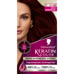 Schwarzkopf Keratin Color 4.8 Rich Bordeaux box for vibrant, long-lasting home color