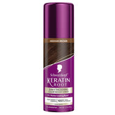 Schwarzkopf Keratin Color Root Spray in medium brown for instant root refresh and seamless blend.