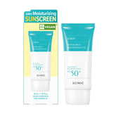 SCINIC Enjoy Sun Essence SPF 50+ bottle for daily face and body protection.