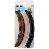 Scunci banana combs in black offer a secure, lightweight hold for casual updos.