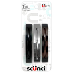 Scunci broche metálico para cabello grueso, paquete de tres, agarre estable.