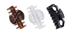 Pinzas Scunci en colores surtidos de 6 cm, ideales para peinados versátiles.