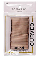 Scunci curved bobby pins 2 inches brunette metal hold securely for everyday styles.