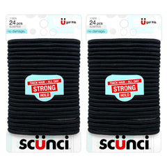 Elásticos Scunci sin daño negro, 24 piezas para uso diario sin esfuerzo