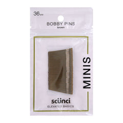 Scunci mini pasadores básicos elevados para cabello marrón, sujetan peinado diario con delicadeza.