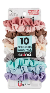 Scunci No Damage Scrunchies 10-pack; soft, gentle hold for everyday styling