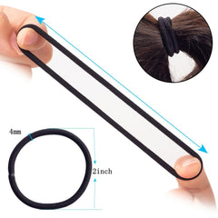 Sderoq 100pcs 2in diameter hair ties securing a ponytail during workouts
