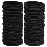 Sderoq 100pcs 4mm black braided hair ties close-up showing gentle hold