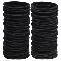Sderoq 100pcs 4mm black braided hair ties close-up showing gentle hold