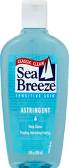 Seabreeze astringente facial: aplicación con dispensador para piel sensible, limpieza suave.