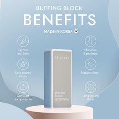SEACRET Minerals nail buffer with textured pads smooths nails evenly.