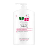 Sebamed Everyday Shampoo bottle front view shows a gentle, soap-free formula for all hair types.