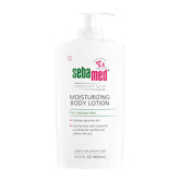 SEBAMED loción corporal, botella con dispensador, hidratación suave para piel sensible.