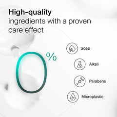 SEBAMED Sensitive Skin Wash being applied to the forearm in a routine.