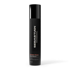 Sebastian Shaper Fierce bottle closeup showing ultra-firm hold for all-day style.