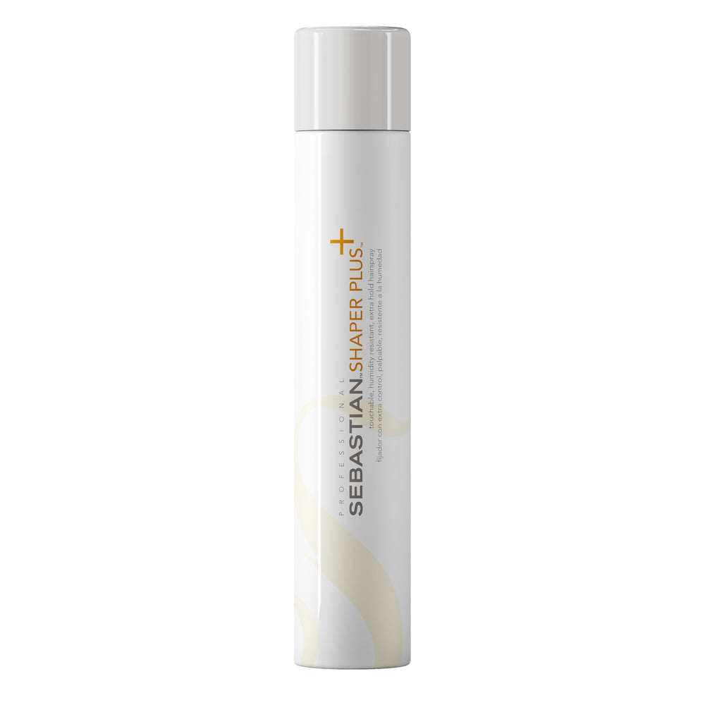 Sebastian Shaper Plus hairspray bottle pump for precise spray and long-lasting hold.