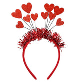 SeBneny diadema corazón rojo vista frontal con brillo ideal para fotos.