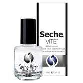 Seche Vite dry fast top coat clear bottle for quick, high-gloss shine.