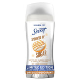 Secret aluminum-free deodorant holiday dry solid stick shows smooth, long-lasting protection.