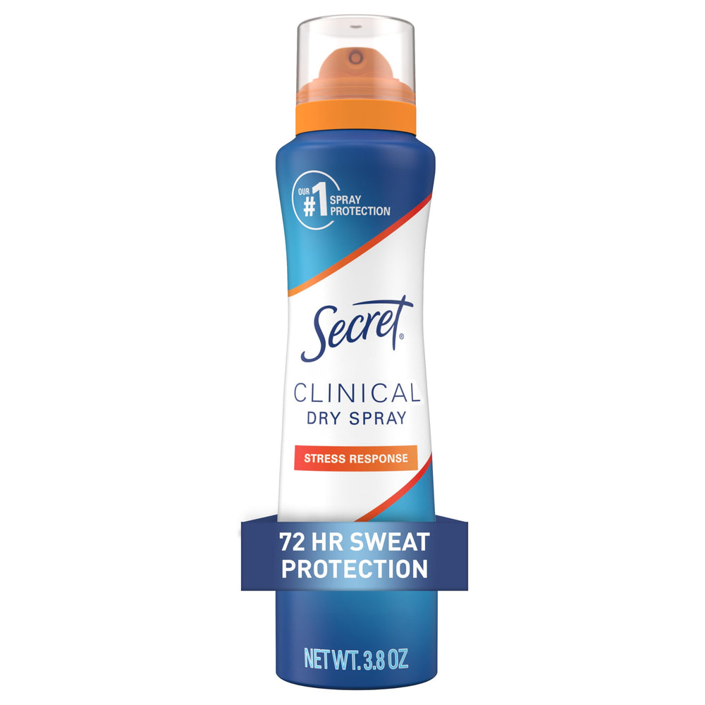 Secret Clinical Strength Dry Spray bottle showing 3.8 oz packaging for long-lasting protection