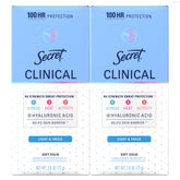 Secret Clinical Strength soft solid application offers a smooth glide for daily protection.