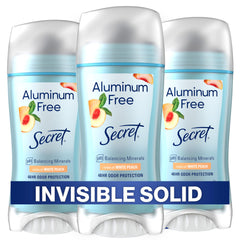 Secret desodorante sin aluminio para mujer, envase práctico para uso diario.