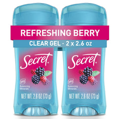 Secret Fresh desodorante en gel transparente para aplicación limpia.