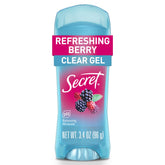 Secret Fresh botella de gel transparente, textura suave para uso diario.