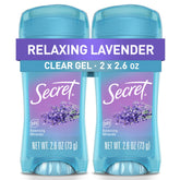 Secret Fresh desodorante gel transparente muestra protección duradera sin manchas.