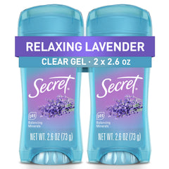 Secret Fresh desodorante gel transparente muestra protección duradera sin manchas.