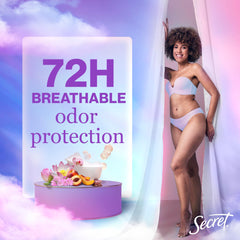 Secret Fresh invisible solid is applied for smooth, breathable odor protection.