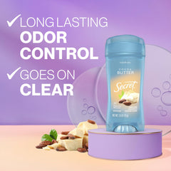 Secret Fresh invisible solid glide shown on skin for smooth, breathable protection