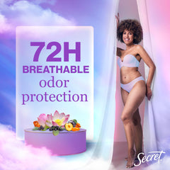 Secret Fresh minerals label close-up highlights pH-balancing minerals for skin balance.