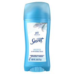 Secret Original Unscented bottle showing 24-hour protection for daily wear