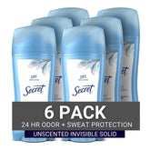 Secret Original Unscented Invisible Solid pack6 provides all-day protection.